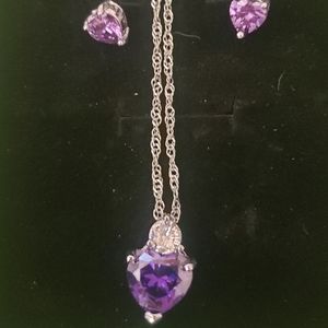 Amythist 2pc sterling silver set
